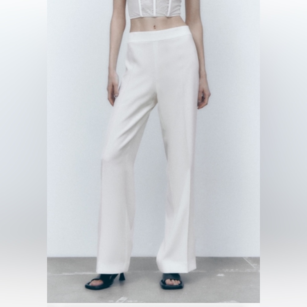 Zara Flowy White Pants
